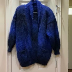 Mohair? blue and dark blue handmade sweater